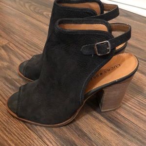 Lucky Brand peep toe booties